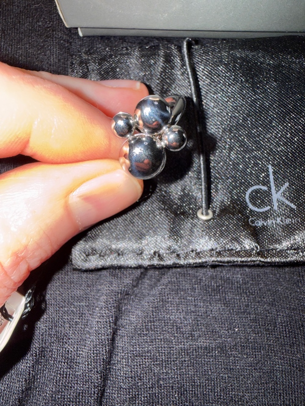 Calvin Klein Polished Silver Fidget Ring Size 7 With Dust Bag & Box NWT - Picture 3 of 7